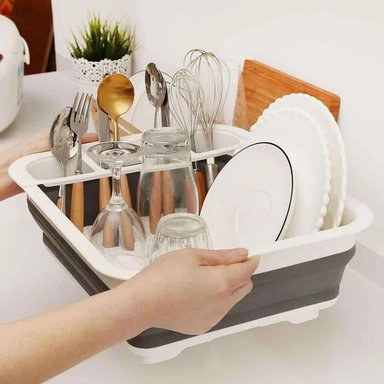 ESCURRIDOR DE PLATOS CUBIERTOS PLEGABLE CON DRENAJE - 2