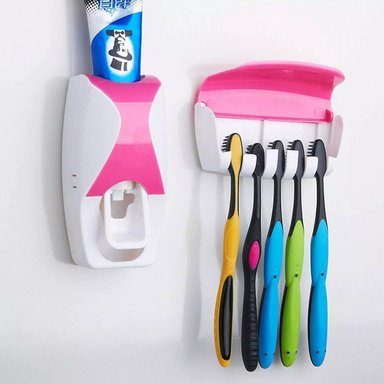 DISPENSADOR DE PASTA DENTAL CON GUARDA CEPILLOS - 2