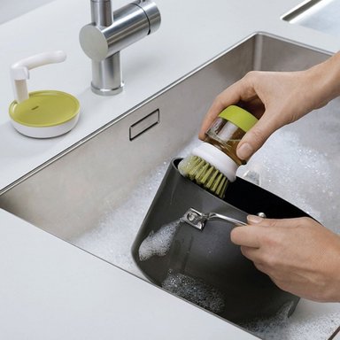 CEPILLO LAVAPLATOS CON DISPENSADOR DE JABÓN - 2