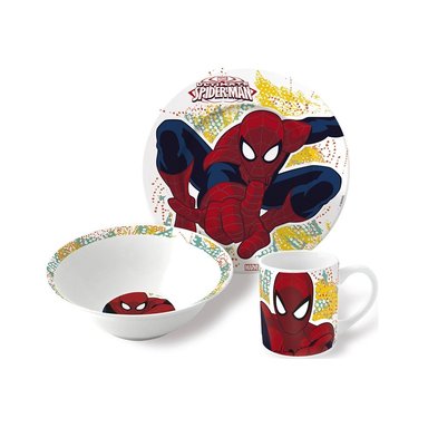 SET VAJILLA STVJ3PSPD 3 PIEZAS NIÑOS SPIDERMAN