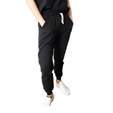 PANTALÓN JOGGER FRANELA MUJER NEGRO - 1