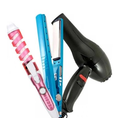 COMBO PLANCHA DE CABELLO NANO TITANIUM + RIZADOR ONDULADOR + SECADOR