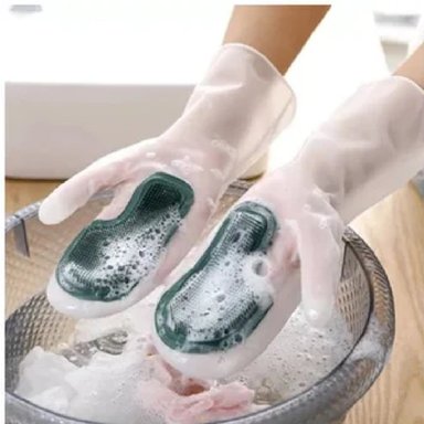GUANTES CEPILLO DE SILICONA PARA LAVAR PLATOS MULTIUSO