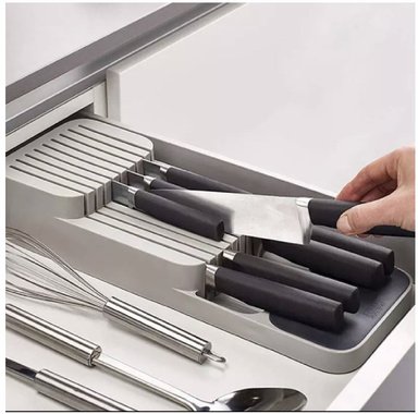 ORGANIZADOR GRIS PORTA CUCHILLOS CAJÓN - 1