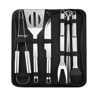 SET UTENSILIOS ACERO BBQCON FUNDA PROTECTORA