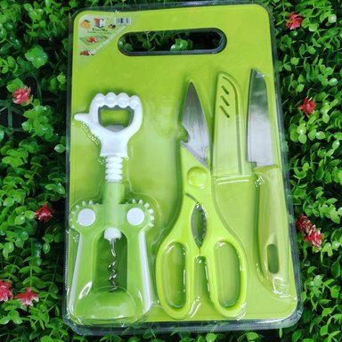 SET CUCHILLOS Y TABLA DE PICAR ACERO V2 CON ACCESORIOS