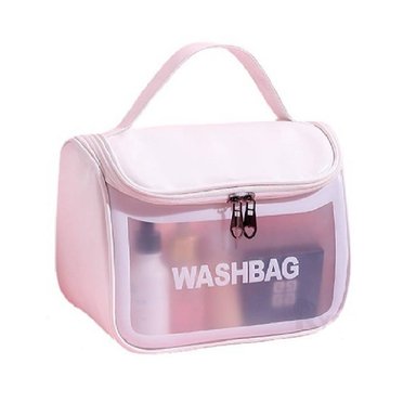 BOLSA BLANCO DE COSMETICOS CON CREMALLERA