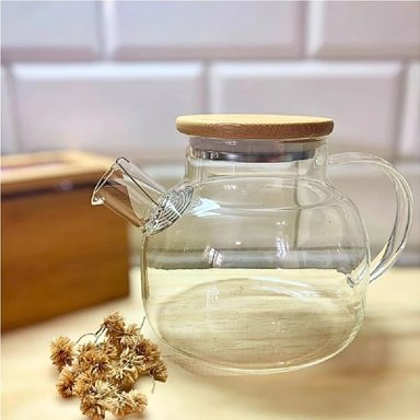 JARRA DE VIDRIO CON TAPA DE BAMBU - 2