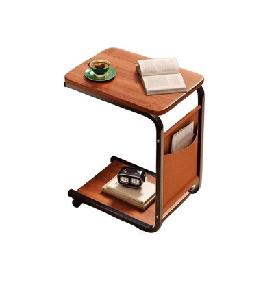 MESA AUXILIAR CON RUEDAS MULTIUSO 2 NIVELES PARA SALA, SOFÁ Y CAMA - 3