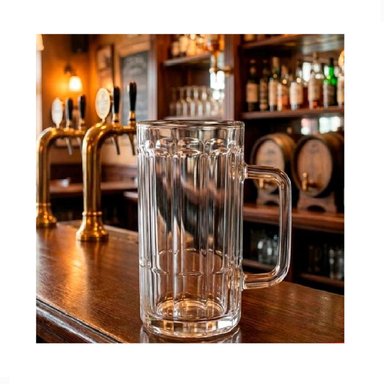 VASO DE CERVEZA TRANSPARENTE CLÁSICO SET DE 6 UNIDADES