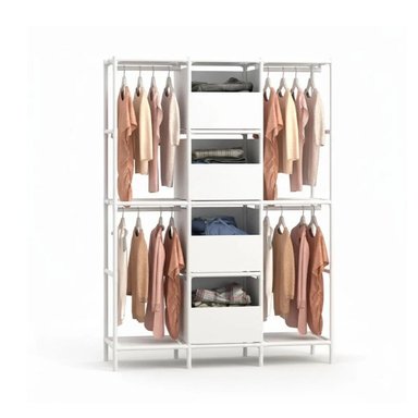 ROPERO COLGADOR MULTIFUNCIONAL ORGANIZADOR DE ROPA 3 CUERPOS BLANCO - 2
