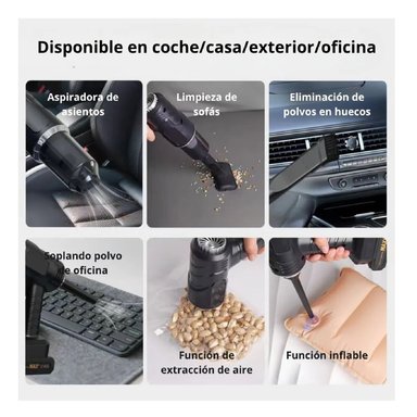 ASPIRADORA INALÁMBRICA PORTÁTIL MULTIFUNCIÓN CON BATERÍA RECARGABLE PARA AUTO, CASA Y OFICINA - 3