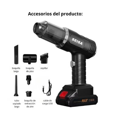 ASPIRADORA INALÁMBRICA PORTÁTIL MULTIFUNCIÓN CON BATERÍA RECARGABLE PARA AUTO, CASA Y OFICINA - 4