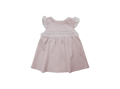 VESTIDO MINI WAWA PIMA ROSADO BEBÉ ROSE BEBÉ ALGODÓN