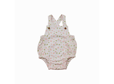 OVEROL WAWA PIMA ROSADO BEBÉ FLORAL BOMBACHO BEBÉ ALGODÓN