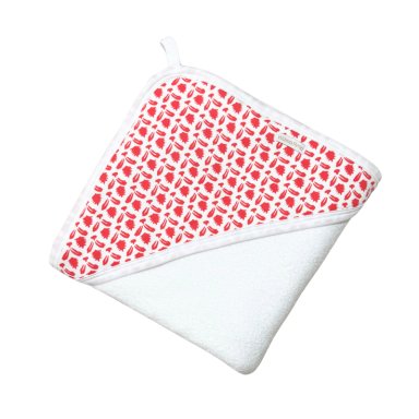 TOALLA XL HOJITAS ROJAS DE ALGODON PARA BEBE NIÑA