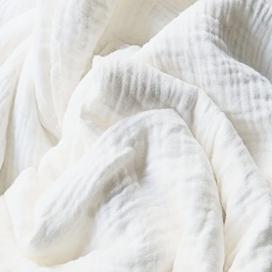 MANTA DE MUSELINA BLANCO DE BAMBU Y ALGODON PARA BEBE