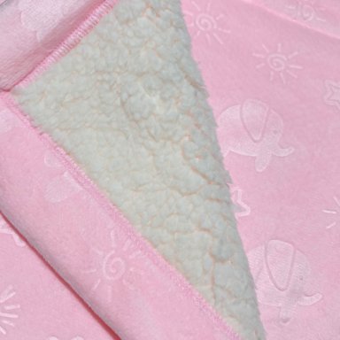 MANTA DE INVIERNO PLUSH CARNERO ROSA PARA BEBE NIÑA - 2