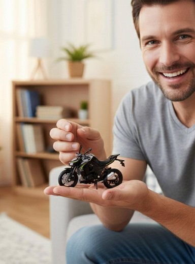 MOTO KAWASAKI 2017 Z1000 R ESCALA 1:18 - WELLY - PERÚ - 4