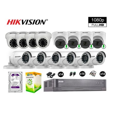 KIT CÁMARA HIKVISION 10021014017 14 VIGILANCIA FULL HD 04 AUDIO INCORPORADO 1000 GB