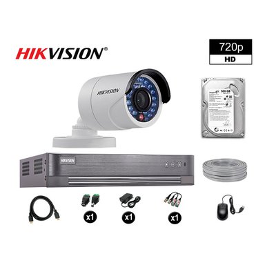 KIT 1 CÁMARA SEGURIDAD HIKVISION 10020201003 VIGILANCIA HD 720P + DISCO COMPLETO P2P 500 GB
