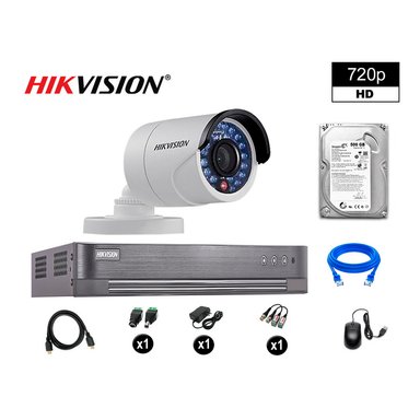 KIT 1 CÁMARA SEGURIDAD HIKVISION 10020201004 VIGILANCIA HD 720P + DISCO OFERTA P2P 500 GB