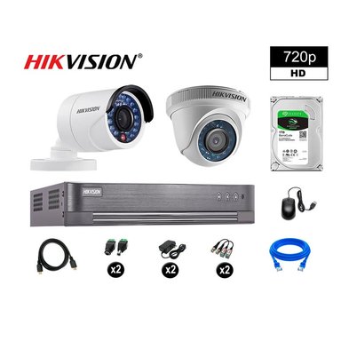 KIT 2 CÁMARA SEGURIDAD HIKVISION 10020202010 VIGILANCIA HD 720P + DISCO OFERTA P2P HDMI 1 TB