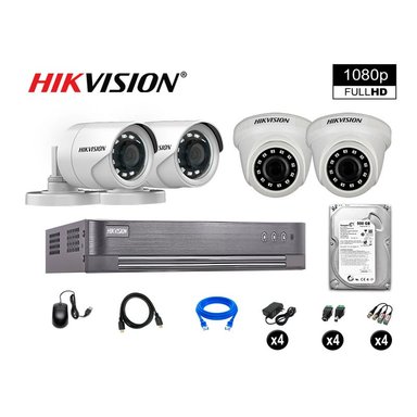 KIT 4 CÁMARA SEGURIDAD HIKVISION 10020204022 VIGILANCIA FULL HD 1080P + DISCO OFERTA 500 GB