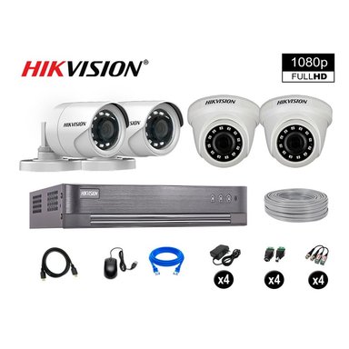 KIT 4 CÁMARA SEGURIDAD HIKVISION 10020204024 VIGILANCIA FULL HD 1080P + CABLE HDMI OFERTA