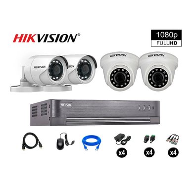 KIT 4 CÁMARA SEGURIDAD HIKVISION 10020204027 VIGILANCIA FULL HD 1080P + CABLE HDMI OFERTA