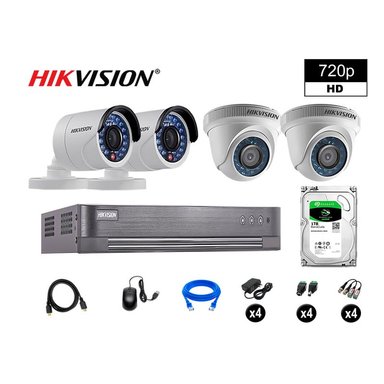 KIT 4 CÁMARA SEGURIDAD HIKVISION 10020204032 VIGILANCIA HD 720P + DISCO OFERTA P2P HDMI 1 TB
