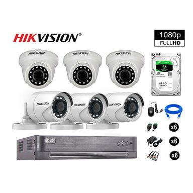 KIT 6 CÁMARA SEGURIDAD HIKVISION 10020206047 VIGILANCIA FULL HD 1080P + DISCO OFERTA 1 TB