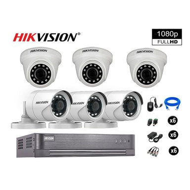 KIT 6 CÁMARA SEGURIDAD HIKVISION 10020206050 VIGILANCIA FULL HD 1080P + CABLE HDMI OFERTA