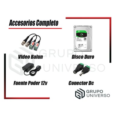KIT 7 CÁMARA SEGURIDAD HIKVISION 10020207059 VIGILANCIA FULL HD 1080P + DISCO COMPLETO 1 TB - 4