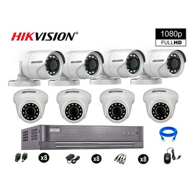 KIT 8 CÁMARA SEGURIDAD HIKVISION 10020208071 VIGILANCIA FULL HD 1080P + CABLE HDMI OFERTA