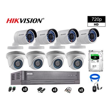 KIT 8 CÁMARA SEGURIDAD HIKVISION 10020208072 VIGILANCIA HD 720P + DISCO OFERTA P2P HDMI 1 TB