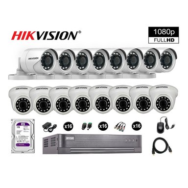 KIT 16 CÁMARA SEGURIDAD HIKVISION 10020216107 VIGILANCIA FULL HD 1080P + DISCO OFERTA 1 TB