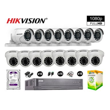 KIT 16 CÁMARA SEGURIDAD HIKVISION 10020216108 VIGILANCIA FULL HD 1080P + DISCO COMPLETO 1 TB
