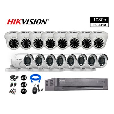KIT 16 CÁMARA SEGURIDAD HIKVISION 10020216110 VIGILANCIA FULL HD 1080P + CABLE HDMI OFERTA