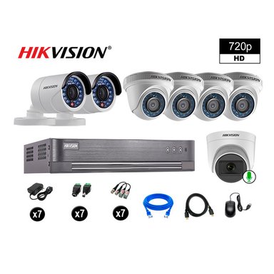 CÁMARA SEGURIDAD HIKVISION KIT 7 HD 1 CÁMARA FULL HD AUDIO