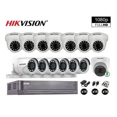 CÁMARA SEGURIDAD HIKVISION KIT 14 FULL HD 1 CÁMARA AUDIO