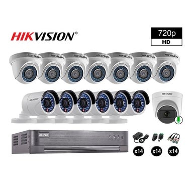 CÁMARA SEGURIDAD HIKVISION KIT 14 HD 1 CÁMARA FULL HD AUDIO
