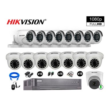 CÁMARA SEGURIDAD HIKVISION KIT 16 FULL HD 1 CÁMARA AUDIO