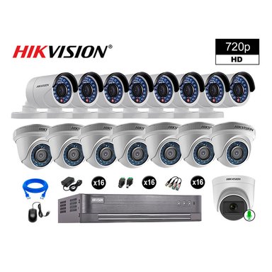 CÁMARA SEGURIDAD HIKVISION KIT 16 HD 1 CÁMARA FULL HD AUDIO