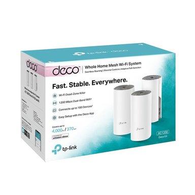 EXTENSOR TP-LINK TPLINK DECO E4 3 PACK AC1200 SISTEMA WI-FI MESH 5 GHZ 2,4 GHZ - 3