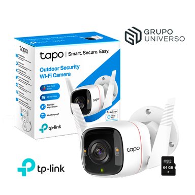 CÁMARA SEGURIDAD TP-LINK 20020204031 WI FI EXTERIOR TAPO C320WS 4MP 2K + SD 64 GB