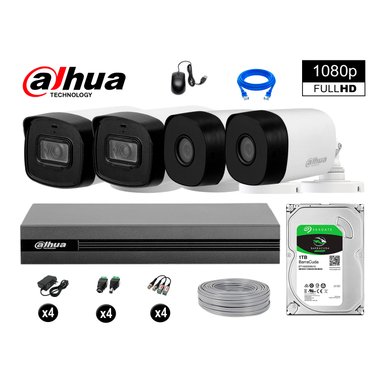 KIT 4 CÁMARA SEGURIDAD DAHUA 13020604063 40M LARGO ALCANCE EXTERIOR FULL HD + DISCO 1 TB