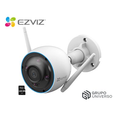 CÁMARA EZVIZ WIFI H3 3K 5MP EXTERIOR IP67 DETECCIÓN CON IA + SD 128 GB