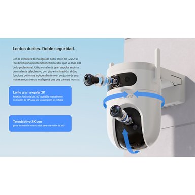 CÁMARA SEGURIDAD EZVIZ H9C DUAL 2K 3MP + 3MP 360 AUDIO 2VÍAS DETECCIÓN IA VISIÓN NOCHE DEFENSA ACTIVA - 2