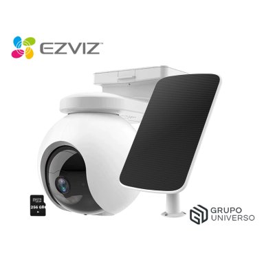 CÁMARA EZVIZ EXTERIOR CB8 2K 3MP WIFI 2.4GHZ CON PANEL SOLAR + SD 256 GB